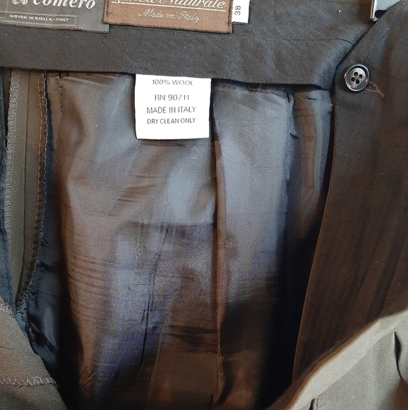 LANIFICIO COMERO LINEA NATURALE MEN'S BROWN PANTS - Picture 5 of 6